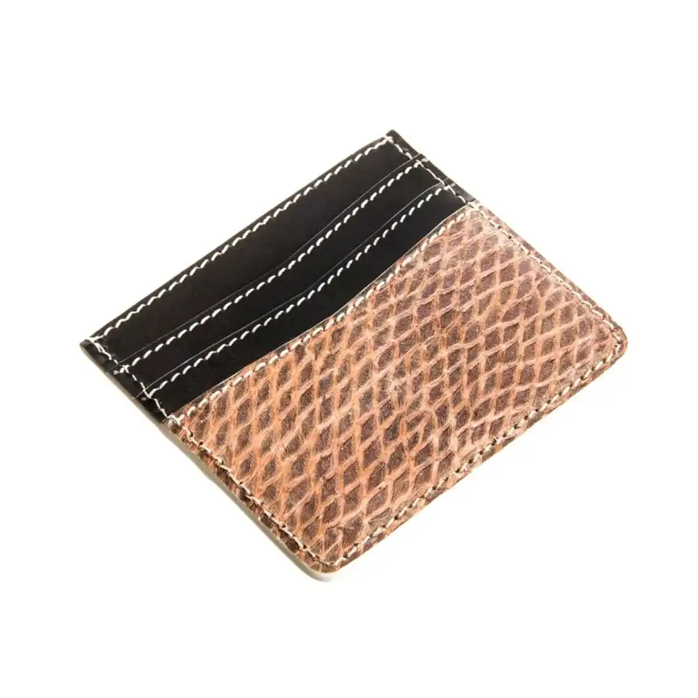 Card holder in Triggerfish and cowhide leather "Triggerfish Basic"
