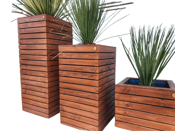 Pot de plante en bois carré simple - artisanat Tunisien fait main | ILEYCOM