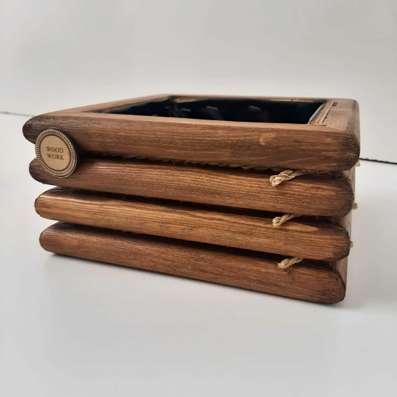 Pot de plante en bois carré - artisanat Tunisien fait main | ILEYCOM