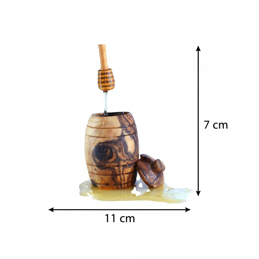 Pot à miel en bois d'olivier pour un plaisir authentique