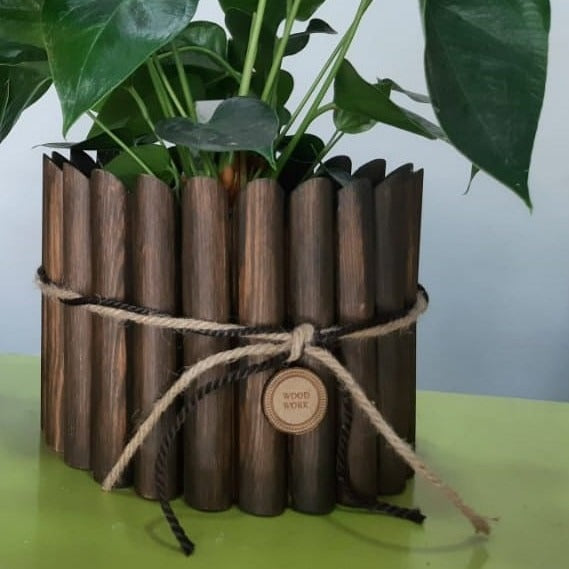 Pots de plante en bois - artisanat Tunisien fait main | ILEYCOM