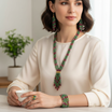 Ensemble Bijoux Rubis et Zoïsite Naturels - Élégance Colorée et Luxe