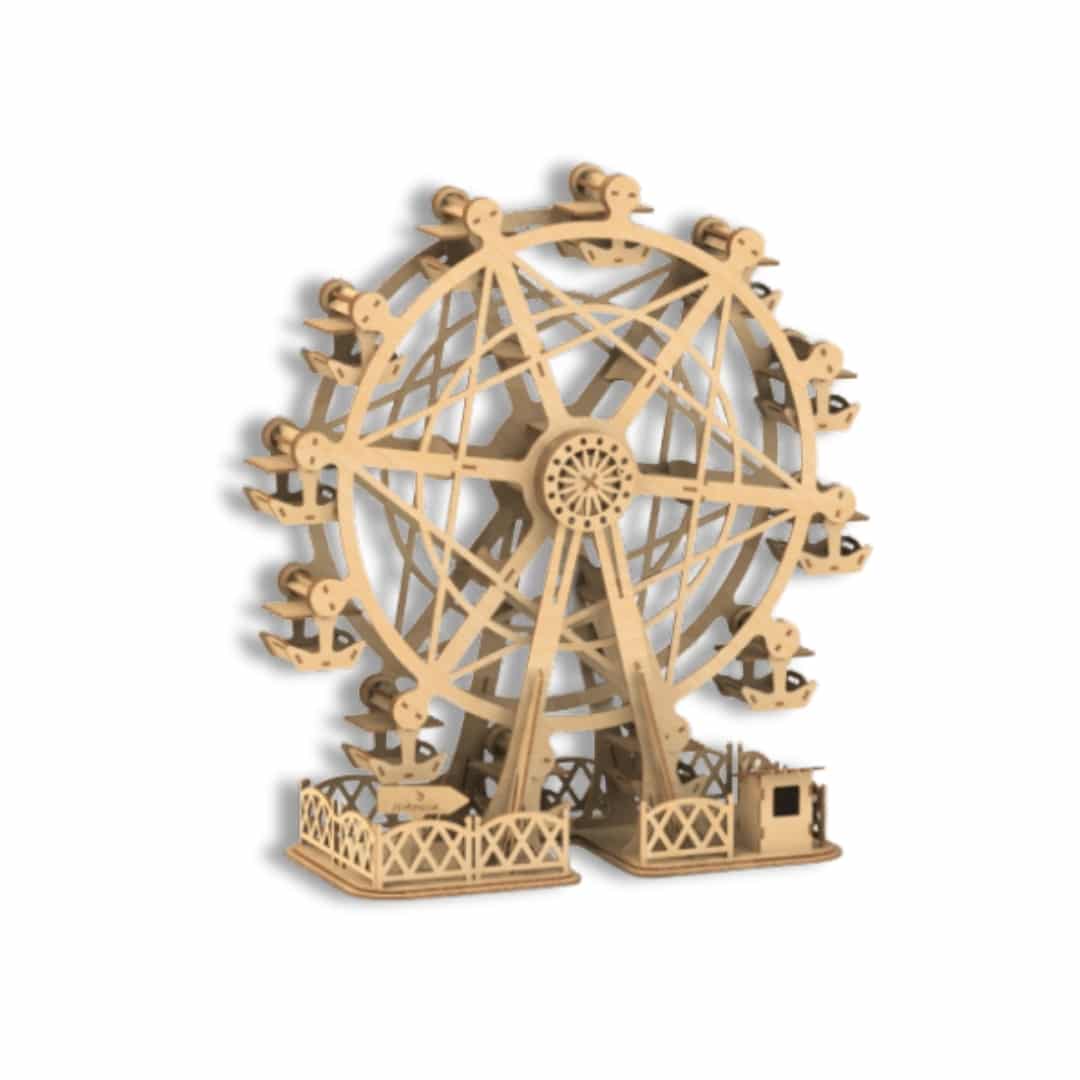 Puzzle 3D grande roue en bois jeu éducatif et maquette décorative 137 pièces - artisanat Tunisien fait main | ILEYCOM