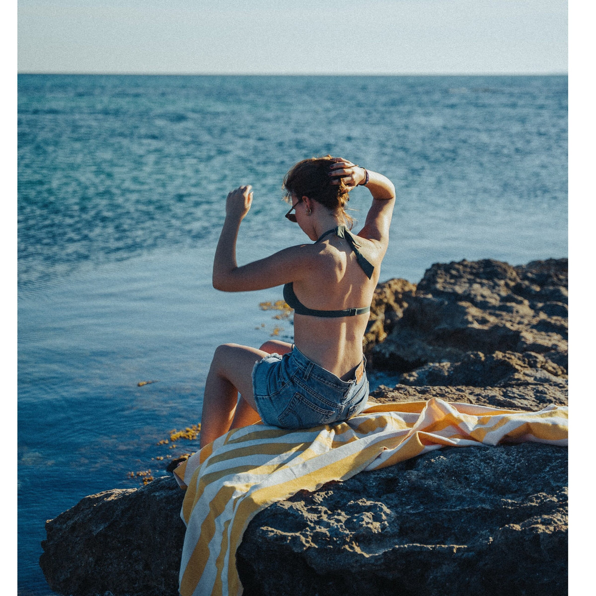 Fouta méditerranéenne tissage artisanal