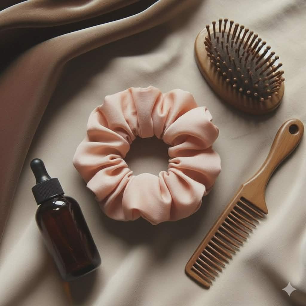 Chouchou satin peche rosé bebe clair confort et élégance