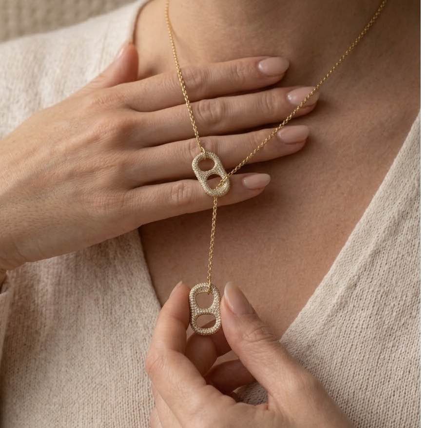 Collier en acier inoxydable Crystal Cap éclat et style unique