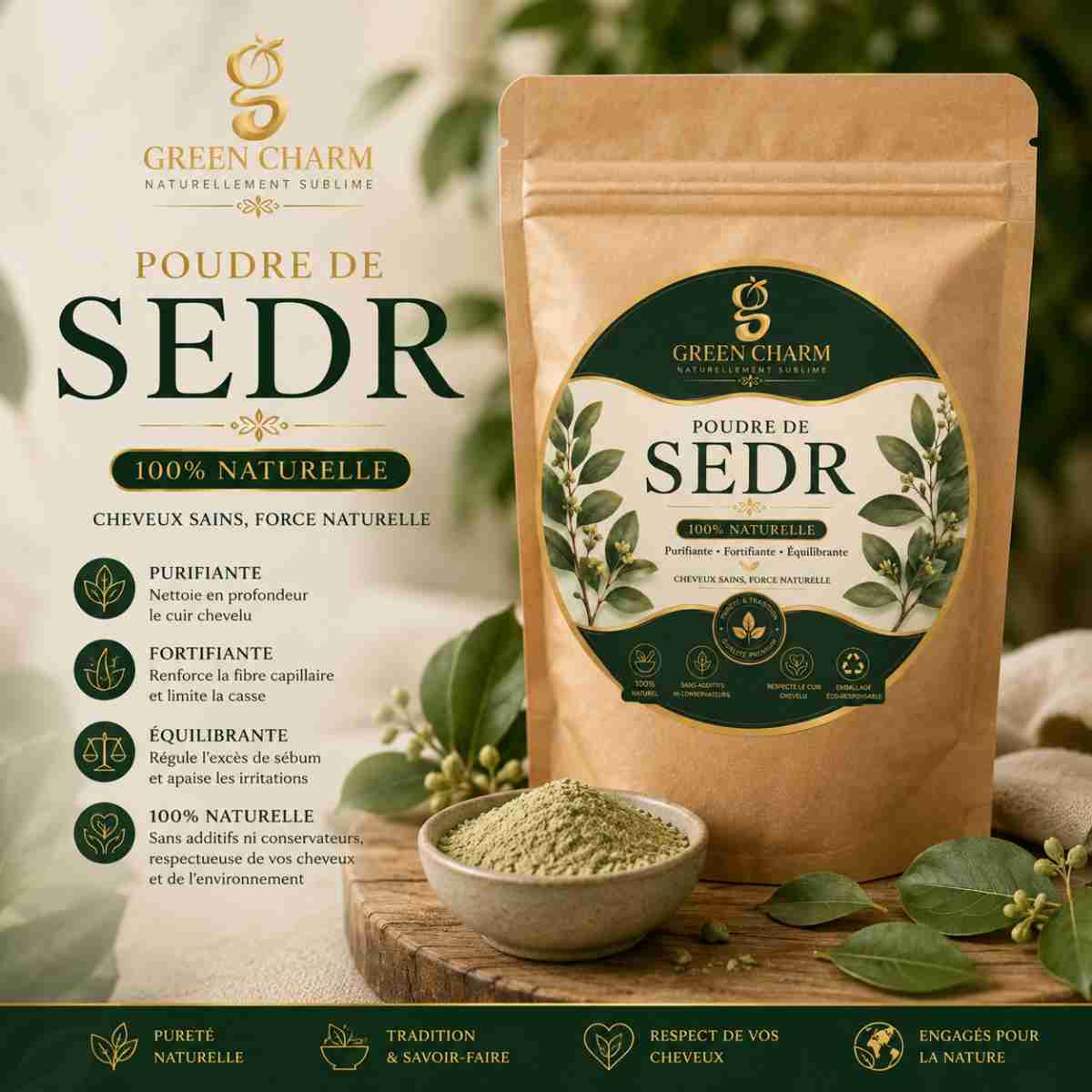 Poudre de sedr 100 g pour une beauté naturelle irrésistible