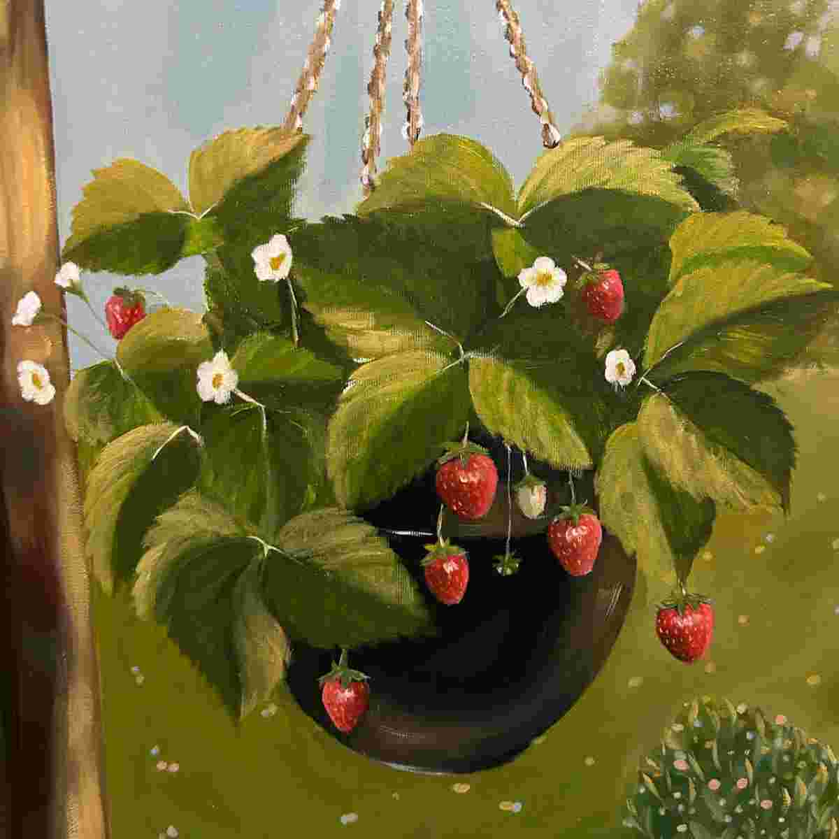 Fraisier suspendu lumineux pour une touche de nature chez vous