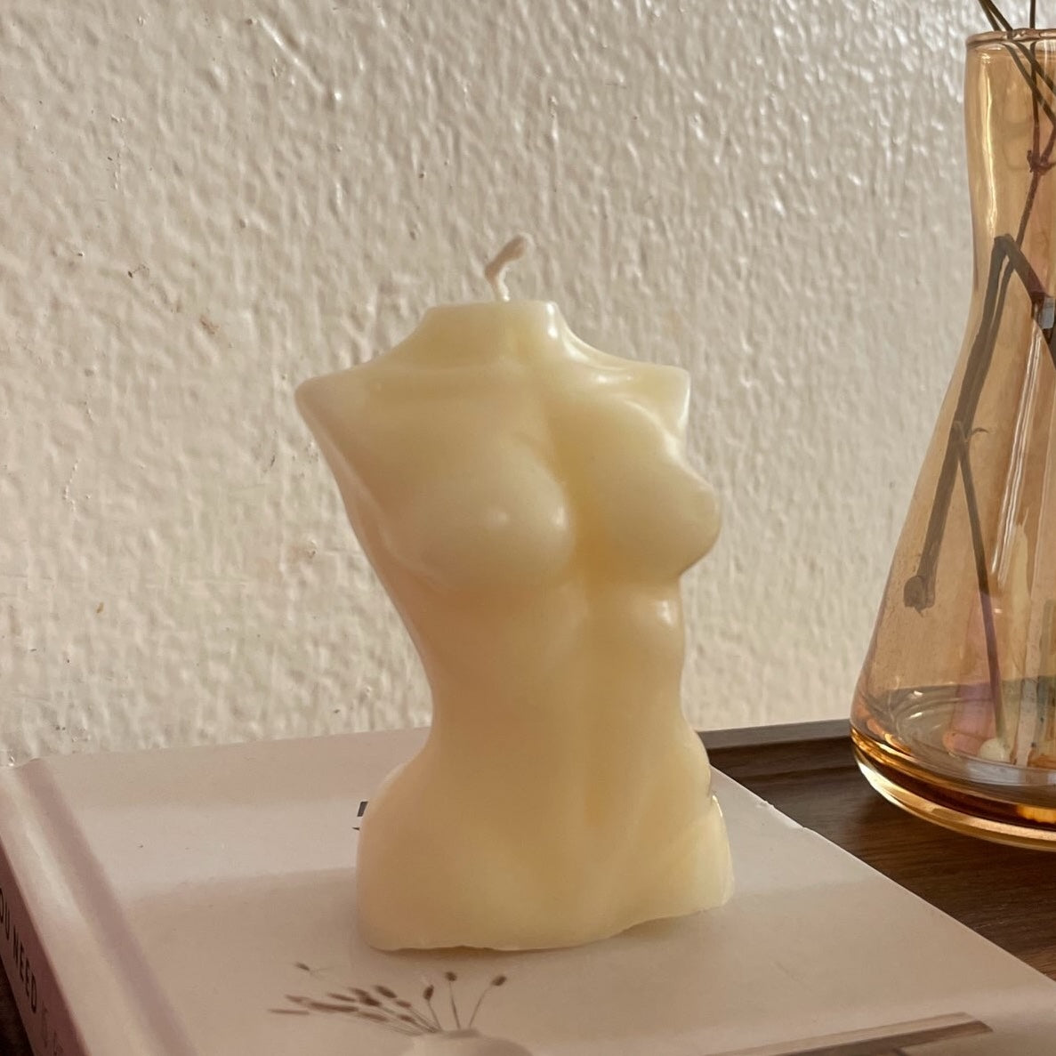 Bougie naturelle sculptée en cire végétale