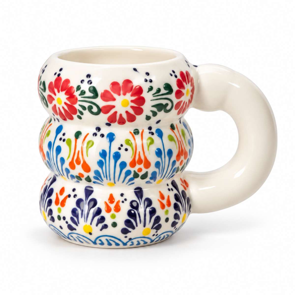 Mug coloré artisanale unique et joyeuse avec tortue