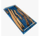 plateau bois d'olivier bleu design exclusif 25x35cm
