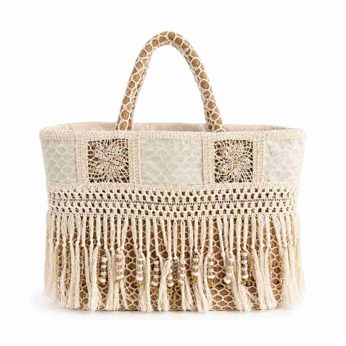 Sac cabas en dentelle artisanale pour un style unique et chic