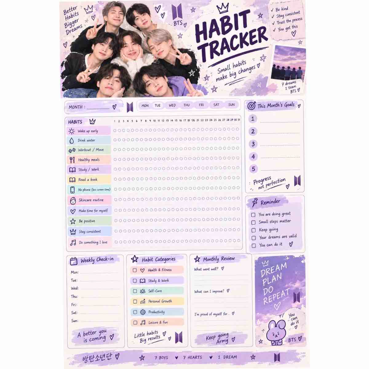 agenda BTS premium pour une organisation irrésistible et stylée