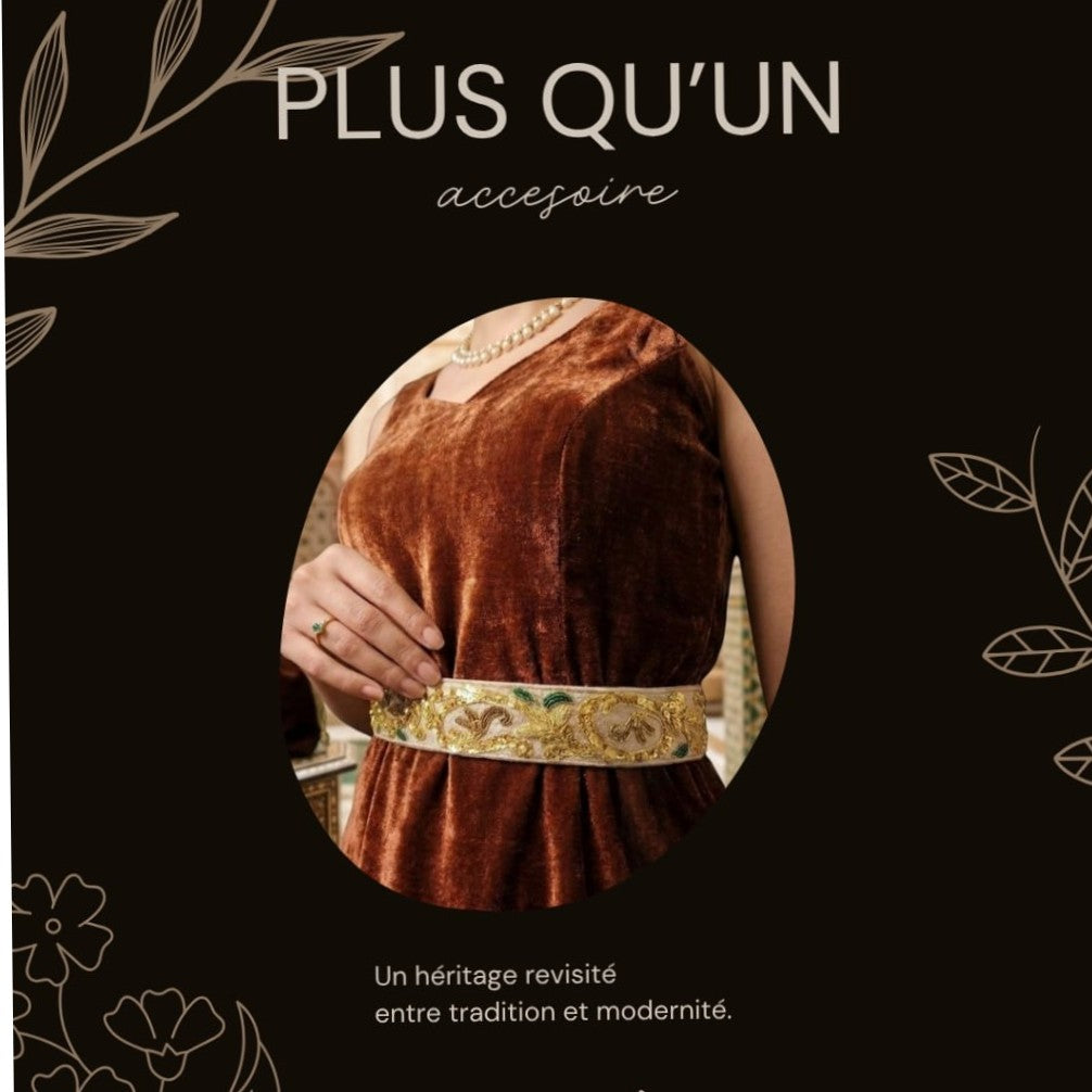 Ceinture broder en cannetille lisse hand made Tunisia