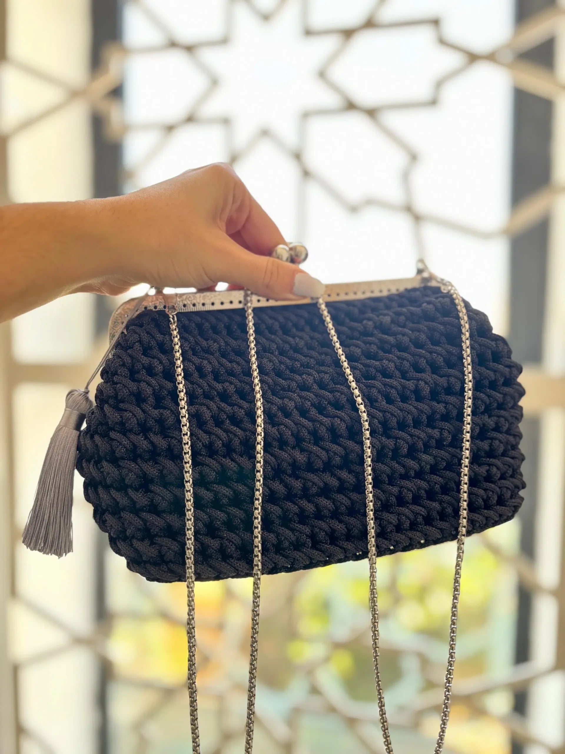 sac click clack noir fait main
