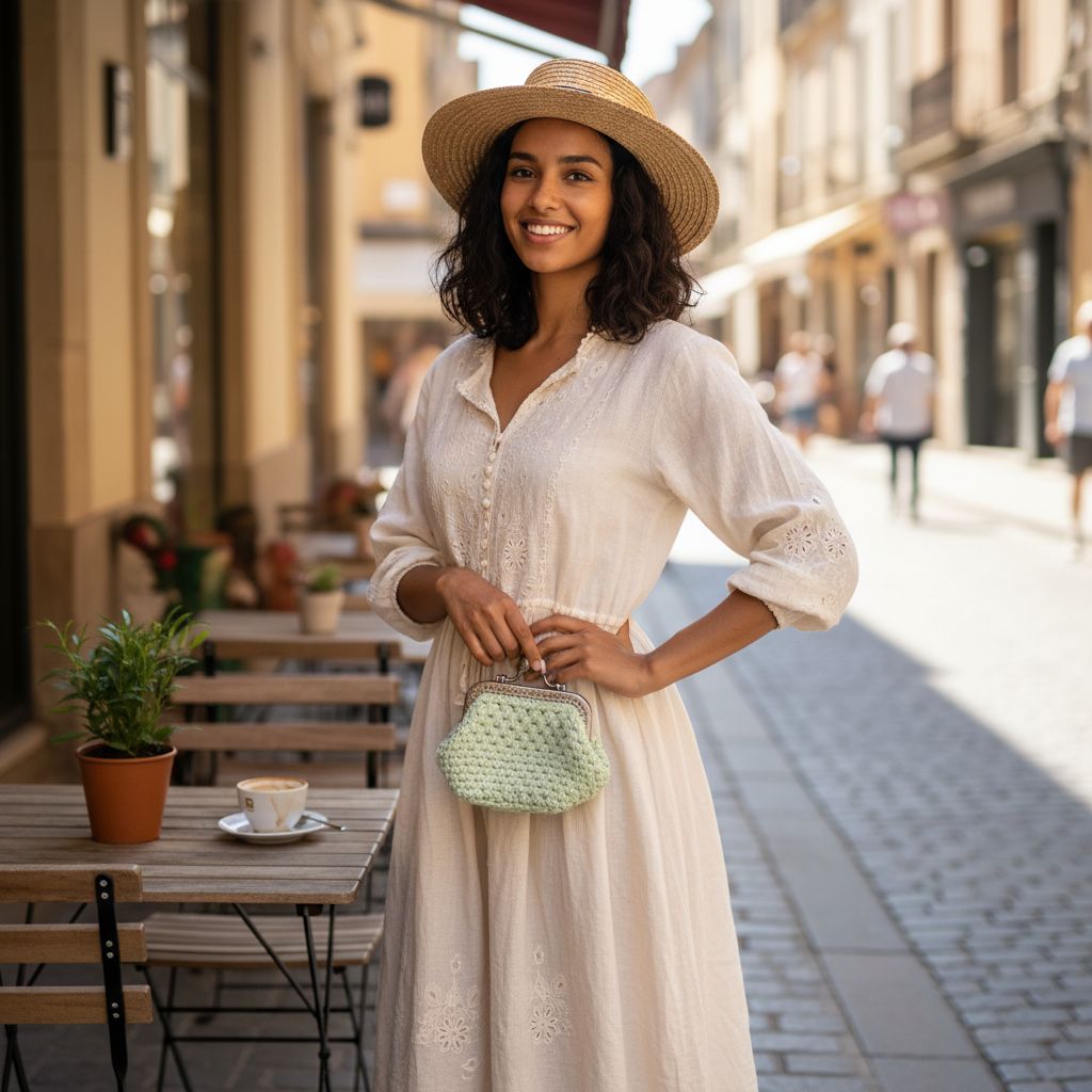 Sac en crochet taille s le compagnon chic et  — angle supp. Produit artisanal.