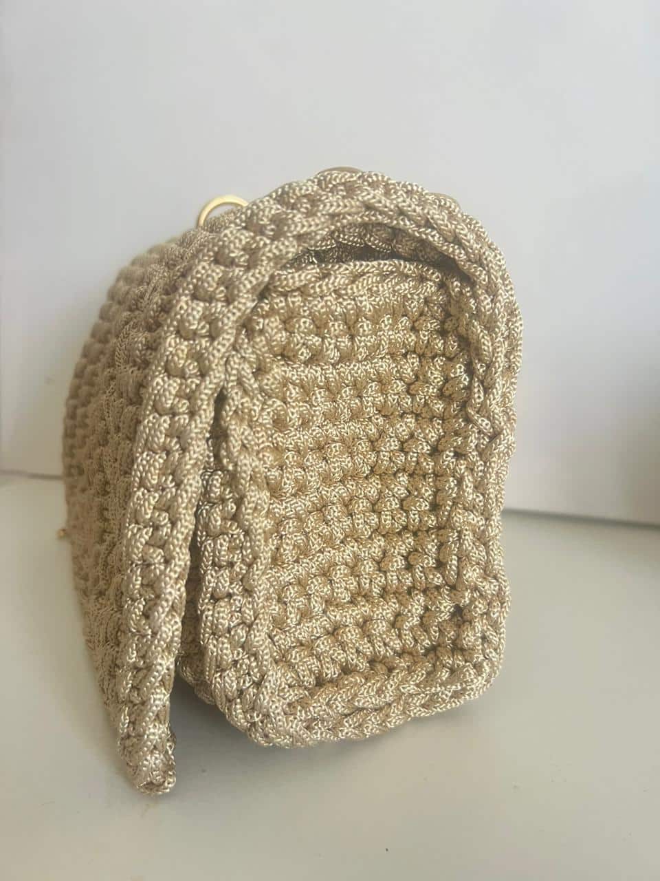 Sac macramé beige fait main chic et unique