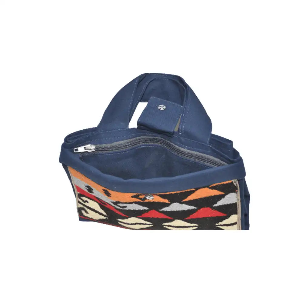 Sac à main "Margoum" pliable en blue - artisanat Tunisien fait main | ILEYCOM