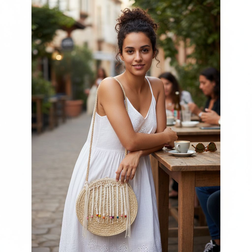 Sac rond élégant taille m pour un style — vue 2. Artisanat Tunisie.