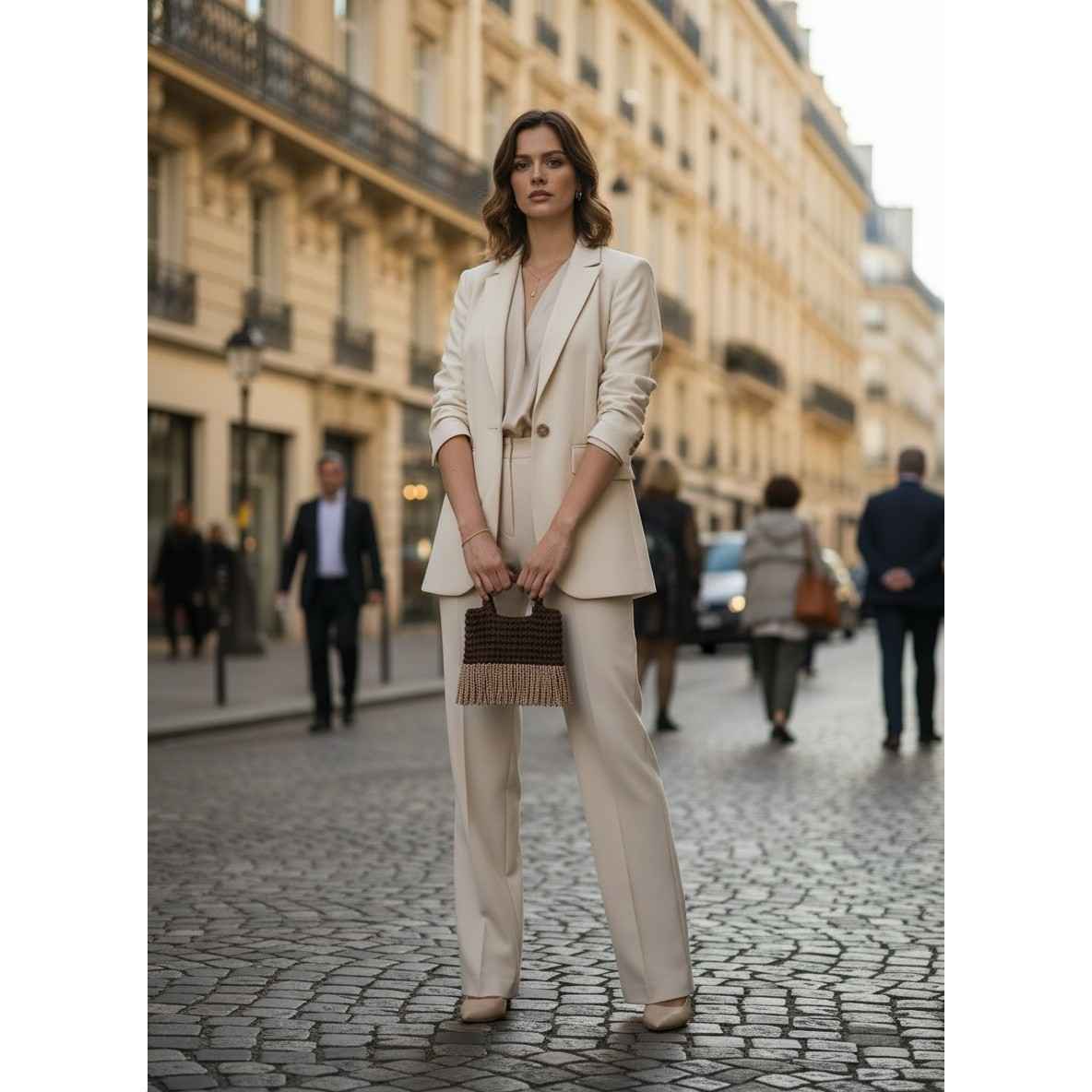 Sac tendance praline marron le must have de v — angle supp. Produit artisanal.