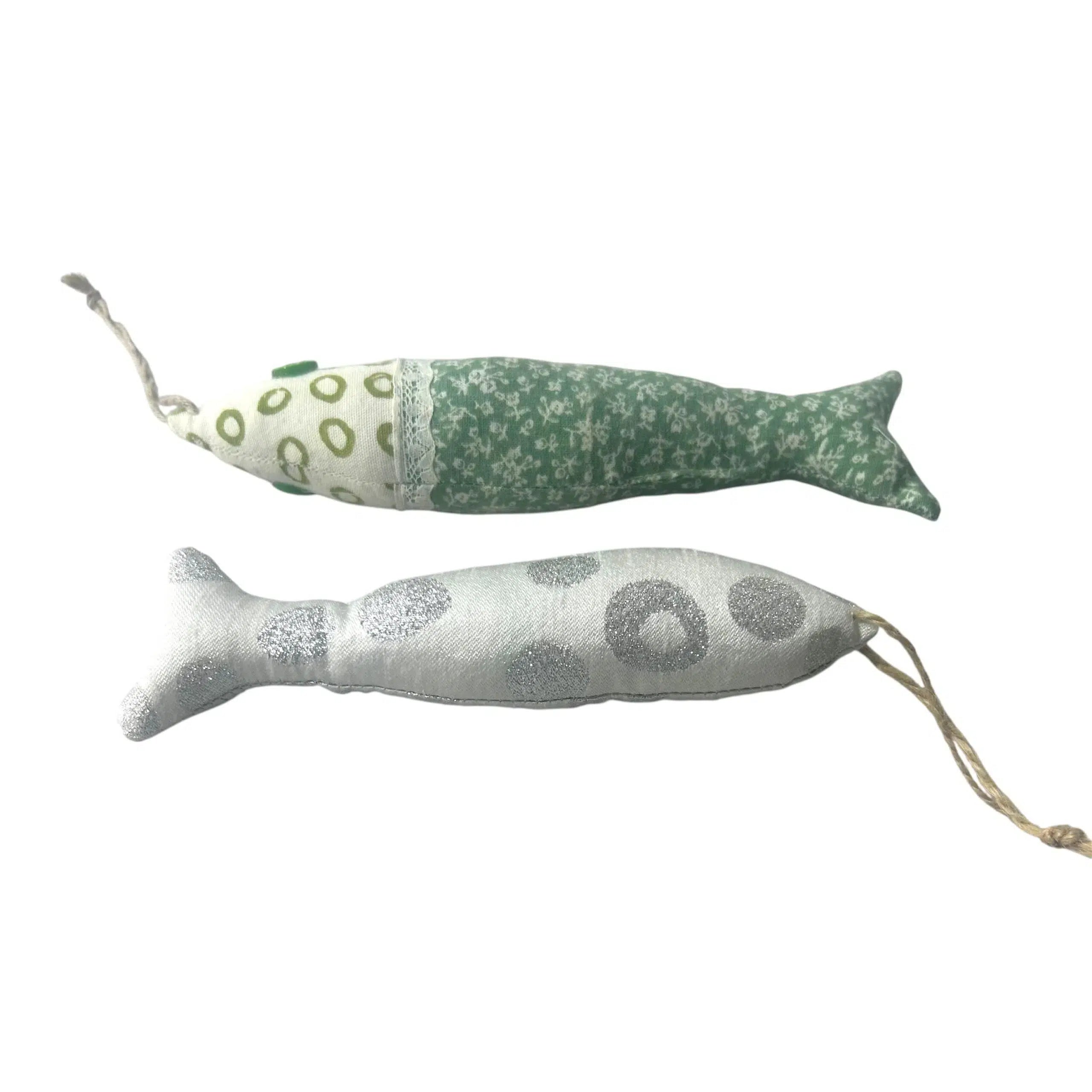 Sardines décoratives en tissu -2 pièces assorties