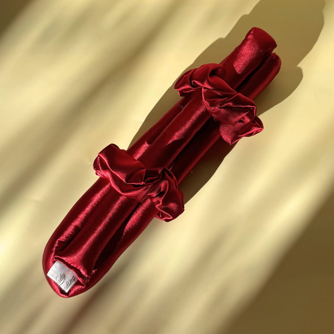 Coffret Rouge Satin - Bandeau Boudin et Chouchous Anti-casse