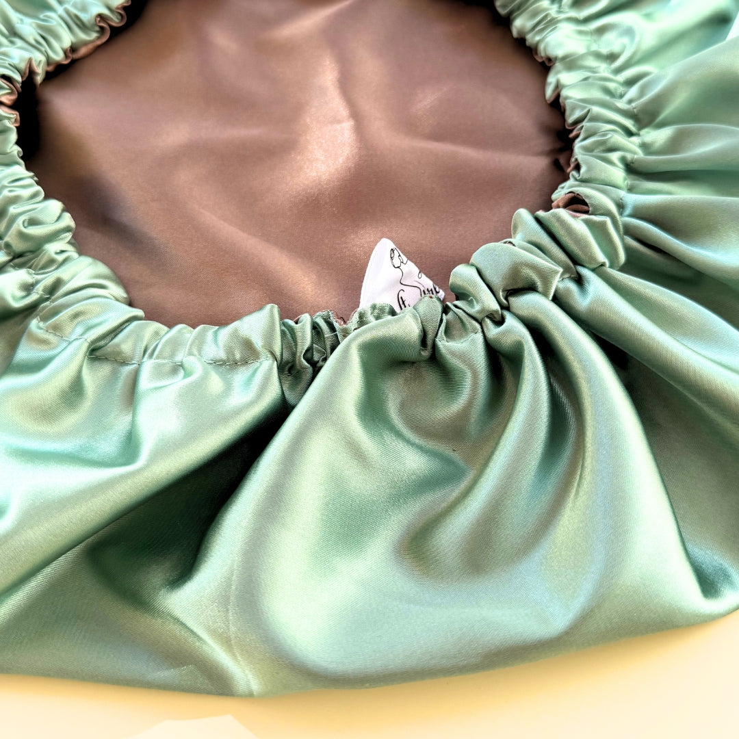 Ensemble Nuit Satin Vert Marron - Élégance et Confort