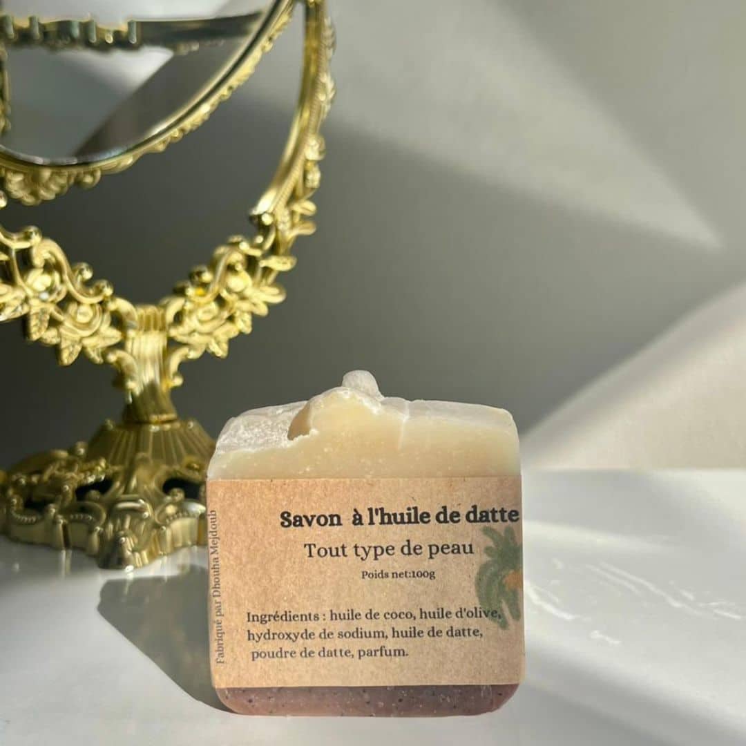 Savon aux noyaux de dattes 100 % naturel et bio – Hydratation et soin en douceur - artisanat Tunisien fait main | ILEYCOM