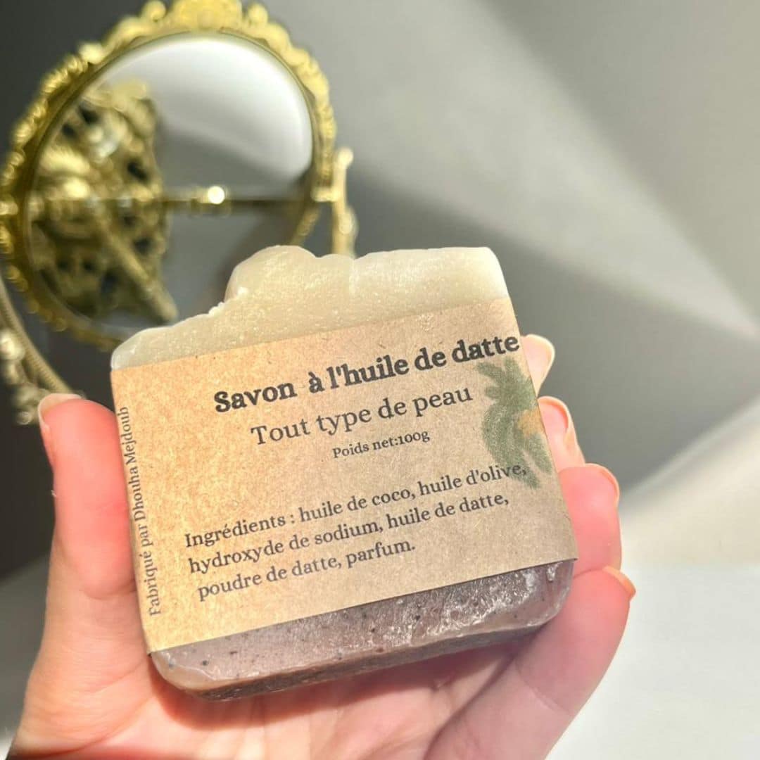 Savon aux noyaux de dattes 100 % naturel et bio – Hydratation et soin en douceur - artisanat Tunisien fait main | ILEYCOM
