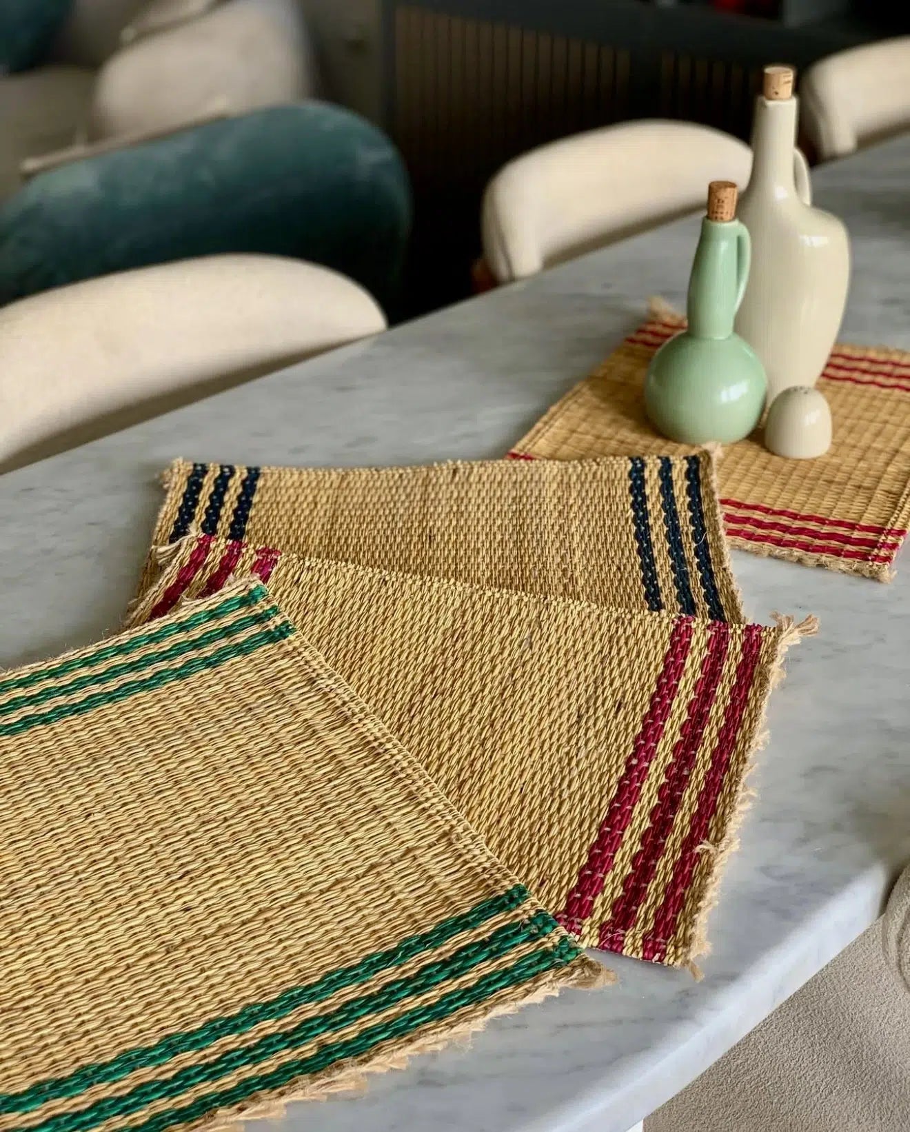 Dessous d’assiette artisanal en fibres naturelles