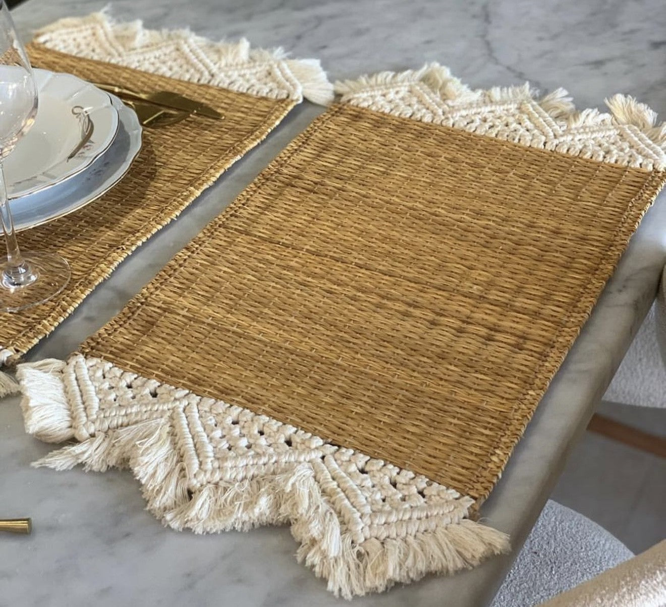 Set de table macramé : Élégance naturelle pour vos repas raffinés