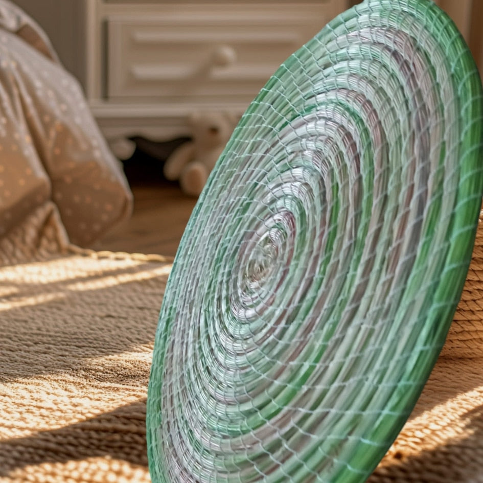 Sous-plat en Halfa Fait Main – Couleur Vert - artisanat Tunisien fait main | ILEYCOM