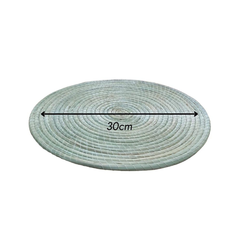Sous-plat en Halfa Fait Main – Couleur Vert - artisanat Tunisien fait main | ILEYCOM