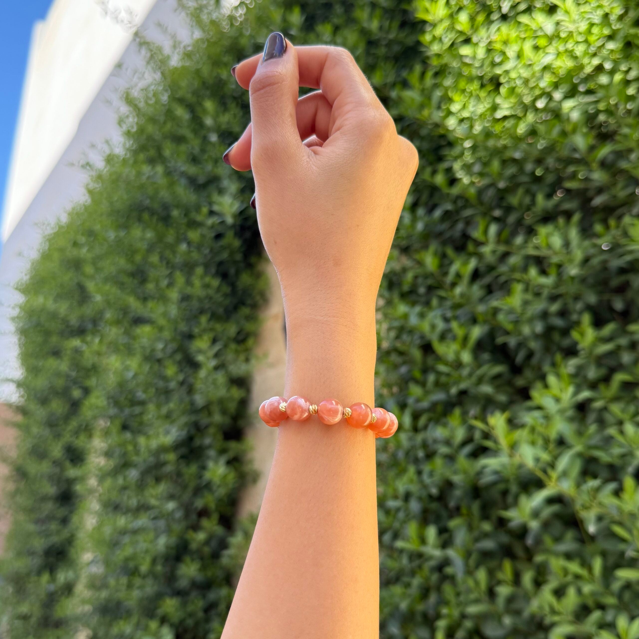 Bracelet rose en pierre naturelle pour une élégance intemporelle