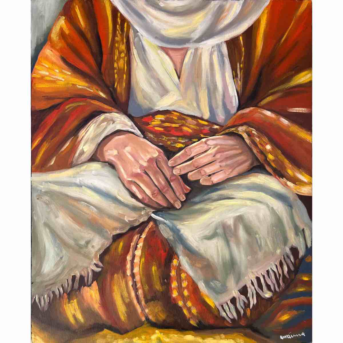 tableau tunisien héritage unique d'une femme en dignité