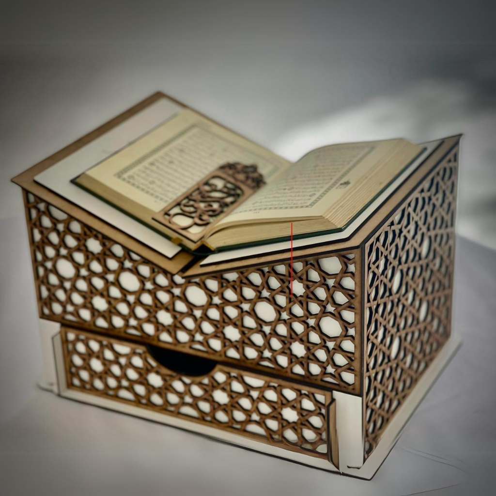 Support de Coran décoratif avec tiroir - artisanat Tunisien fait main | ILEYCOM