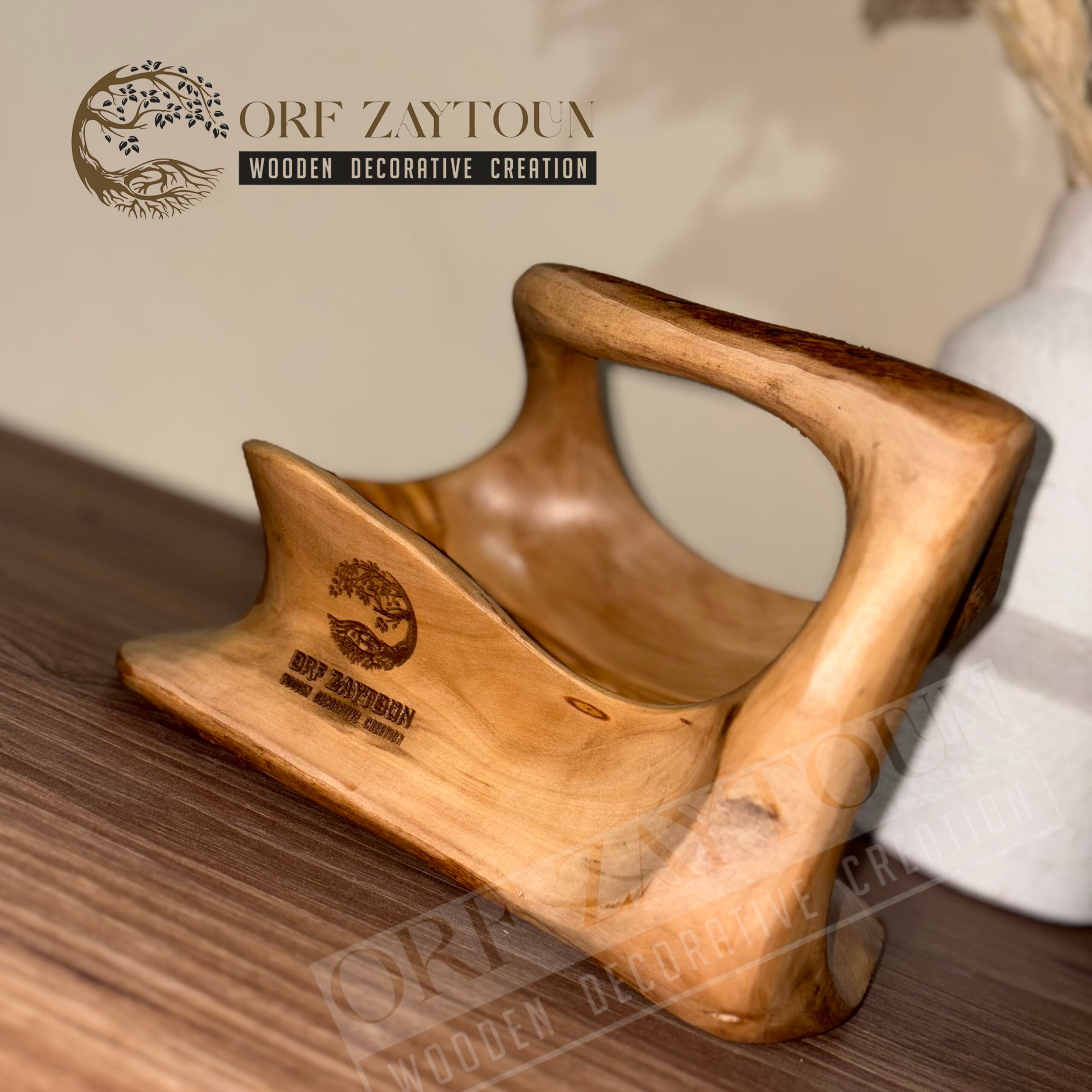 Support en Bois d'Olivier - artisanat Tunisien fait main | ILEYCOM