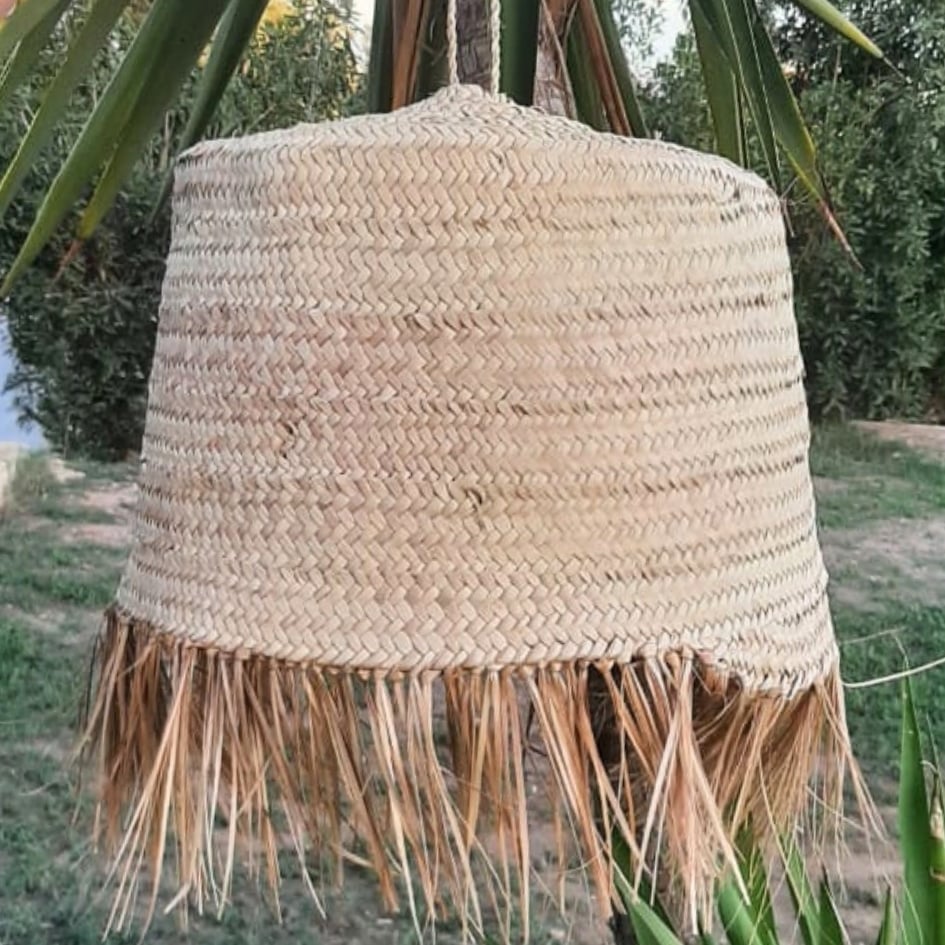 Suspension Luminaire en Alfa Fait Main - Plusieurs Tailles Disponibles - artisanat Tunisien fait main | ILEYCOM