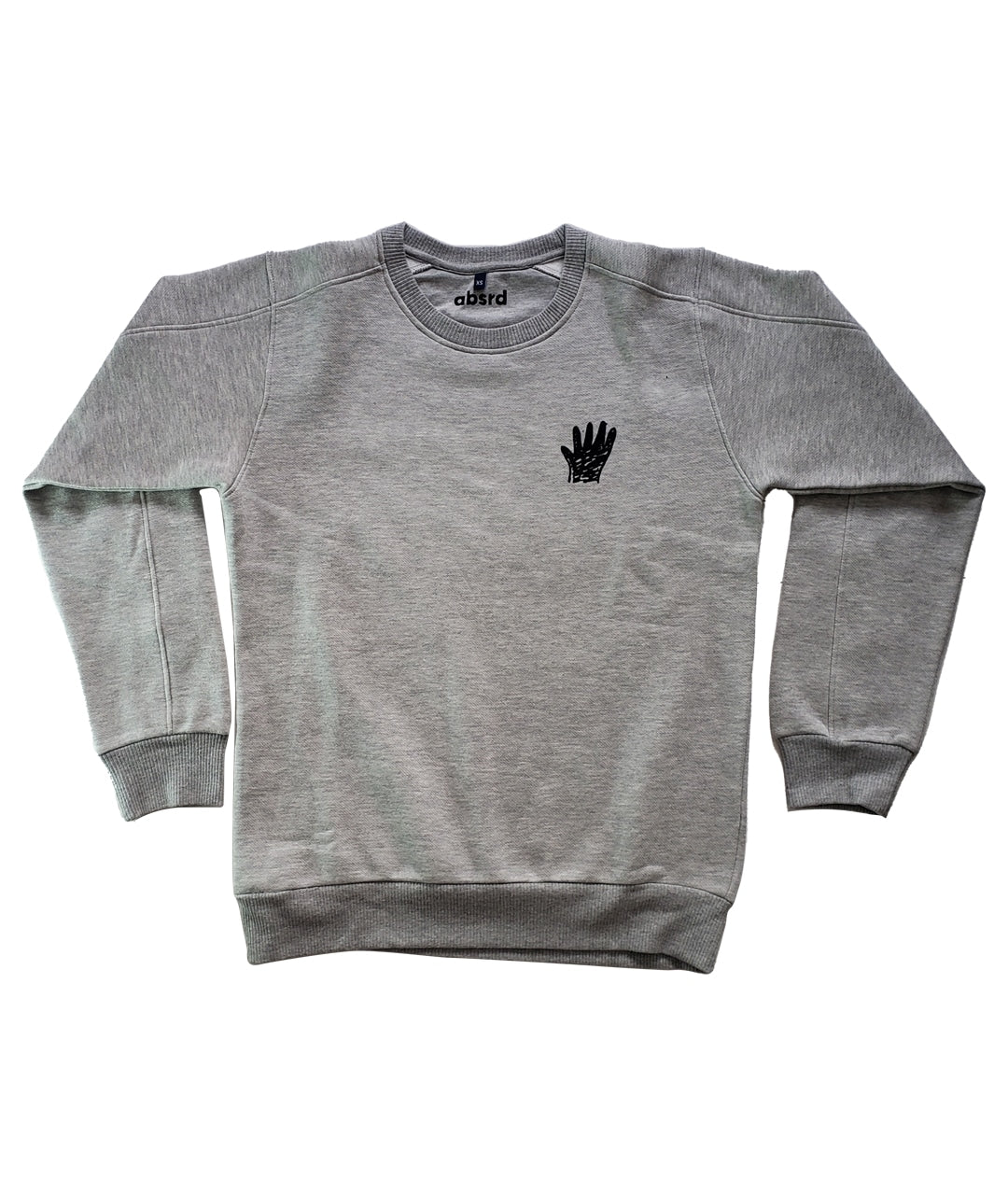 Sweatshirt Hand Gris shiné avec Sérigraphie côté cœur - artisanat Tunisien fait main | ILEYCOM
