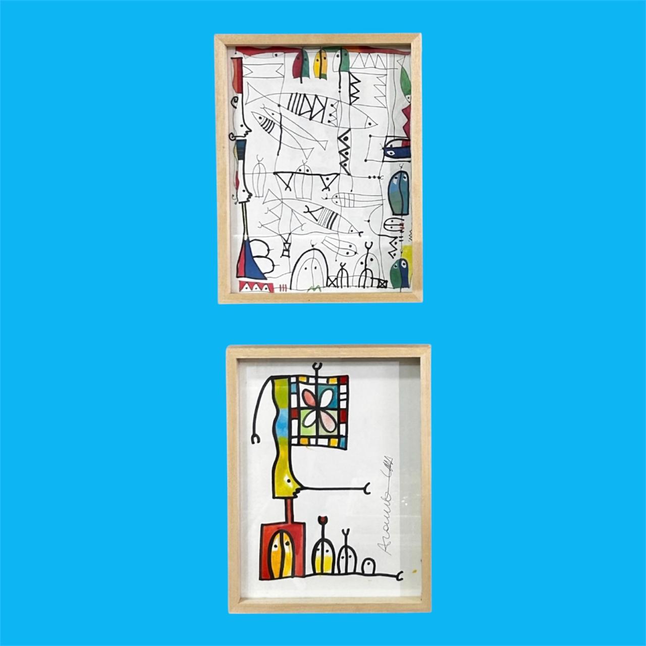 Tableau contemporain abstrait coloré