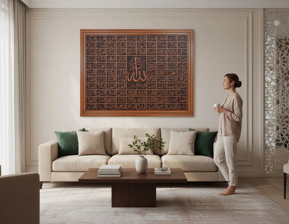 tableau islamique en bois sculpté pour une décoration unique
