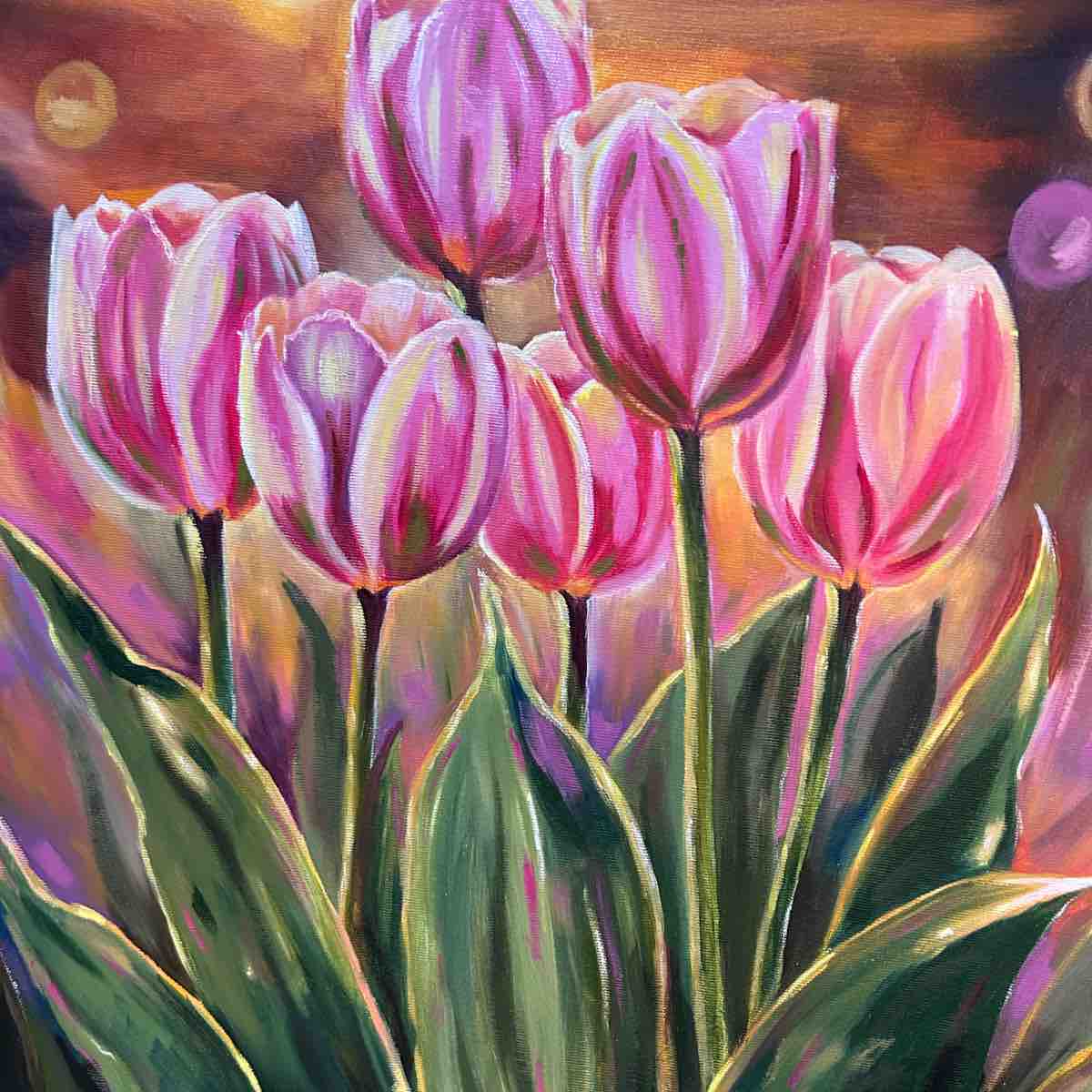 tableau tulipes original 61x46 cm œuvre unique