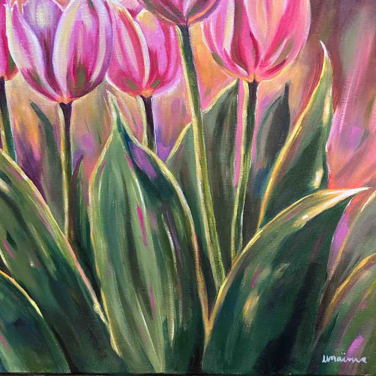 tableau tulipes original 61x46 cm œuvre unique