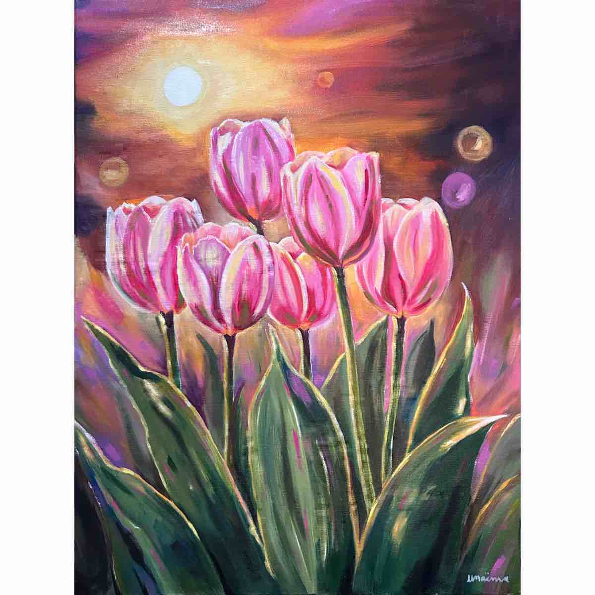 tableau tulipes original 61x46 cm œuvre unique