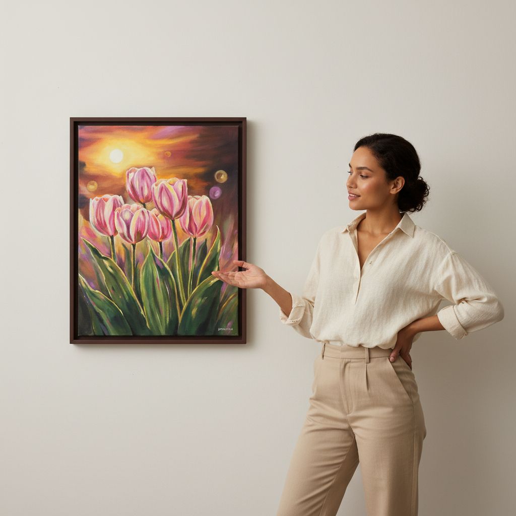 tableau tulipes original 61x46 cm œuvre unique