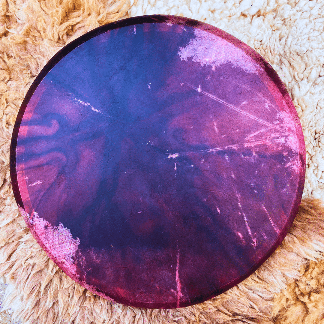 Tambour Chamanique Sibérien 47 cm : Arbre de Vie et Symboles Spirituels - Fabrication Artisanale et Accordable