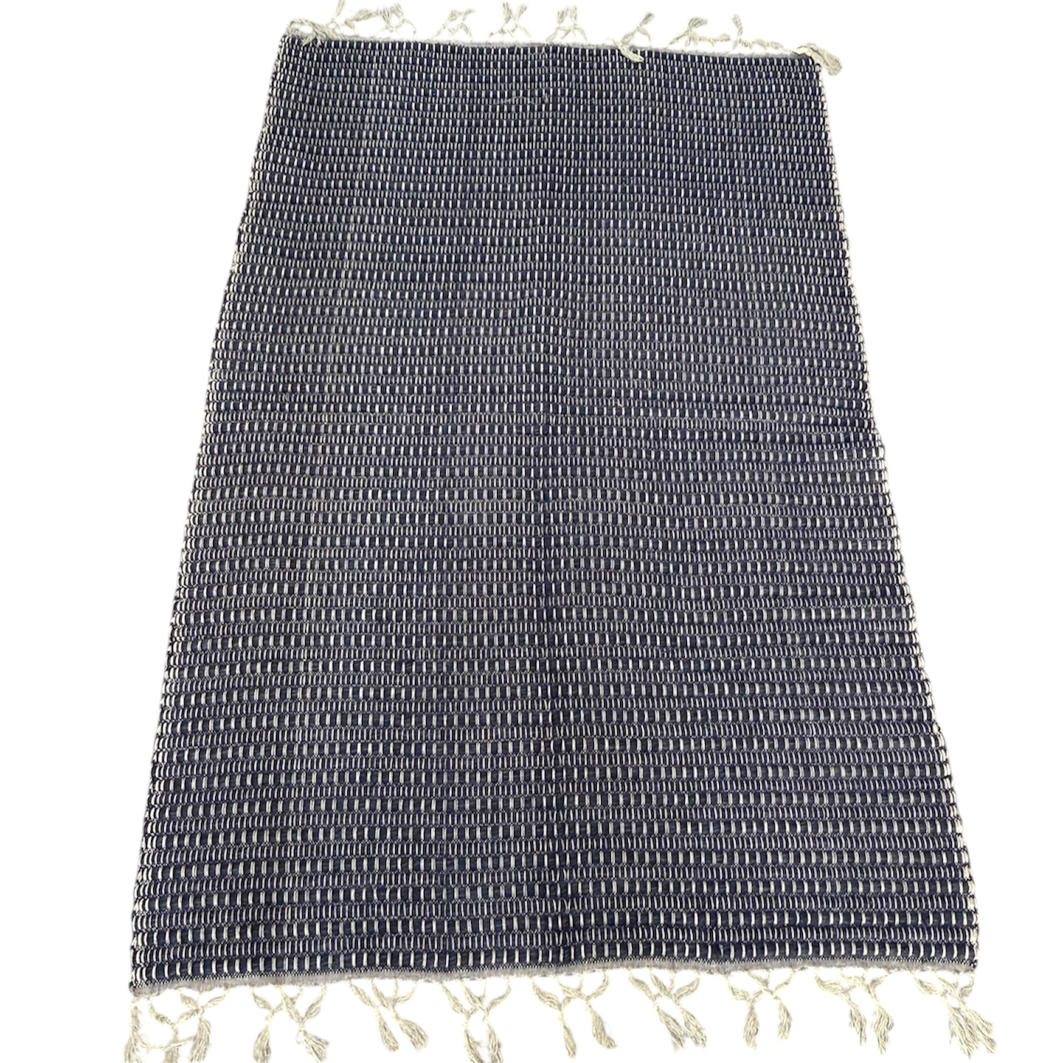 Tapis Bleu et blanc – Tissage manuel - 100 x 150 cm
