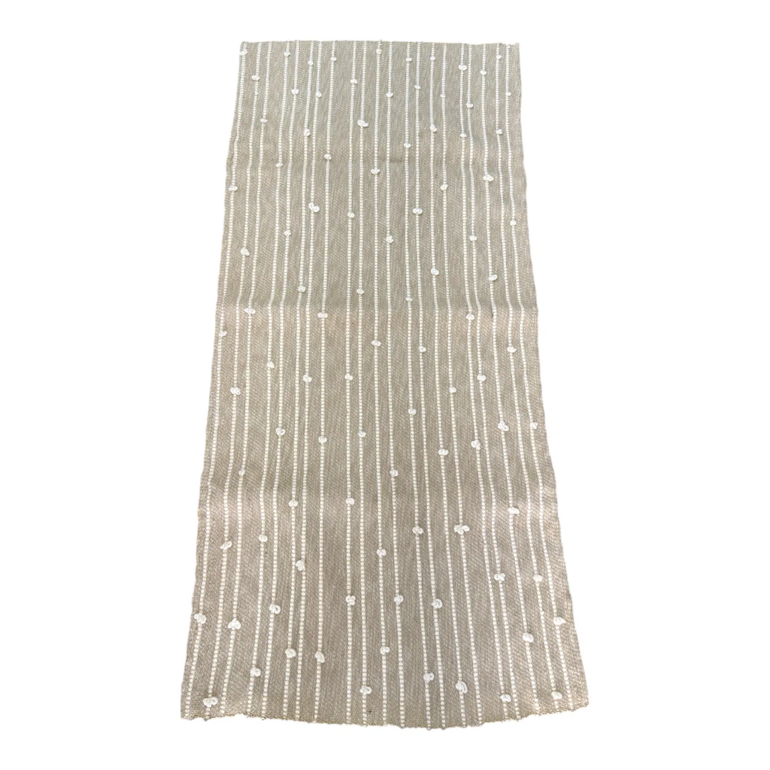 Tapis de couloir en laine - Rayures blanches en relief - 75 X 175