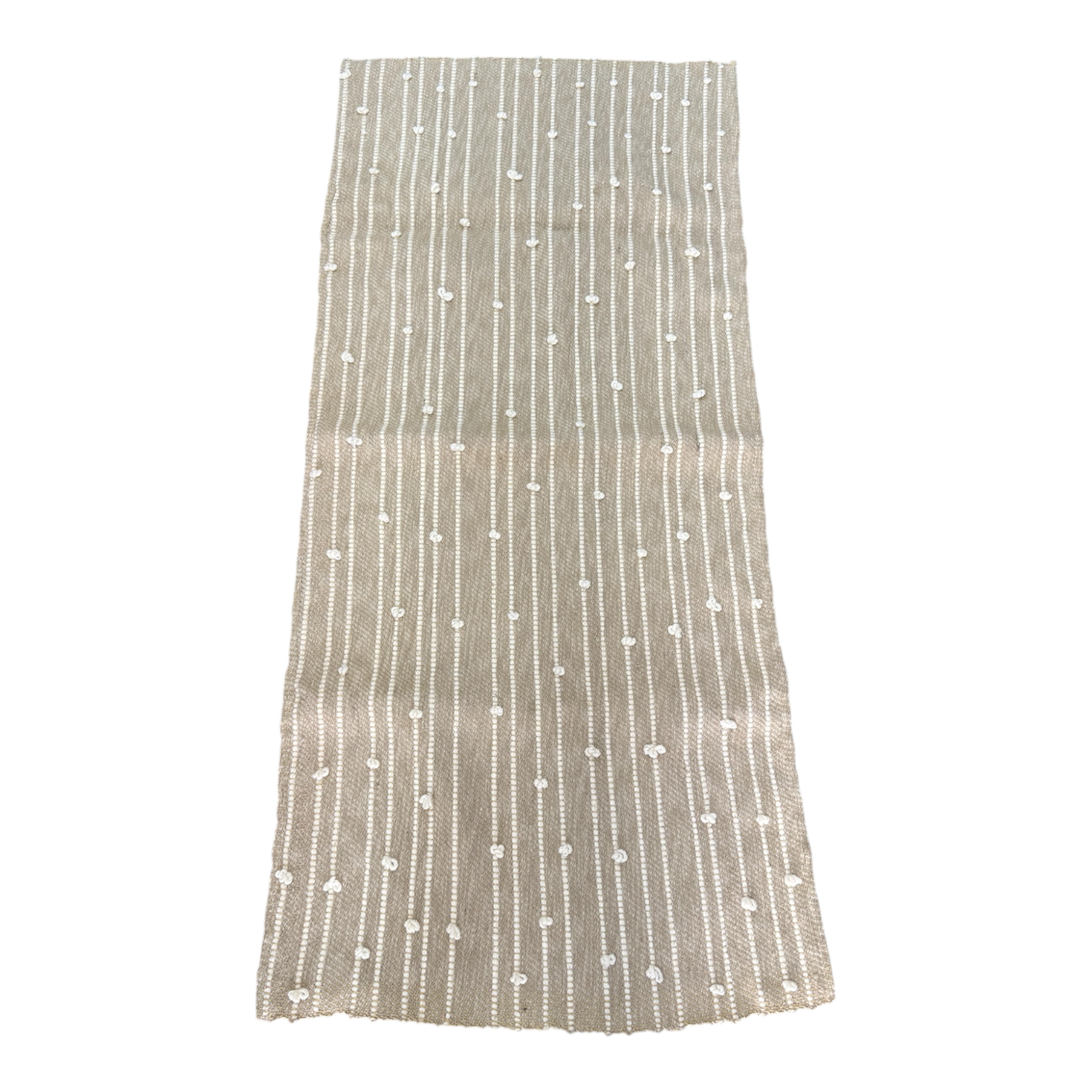 Tapis de couloir en laine - Rayures blanches et boucle - 75 X 175 cm