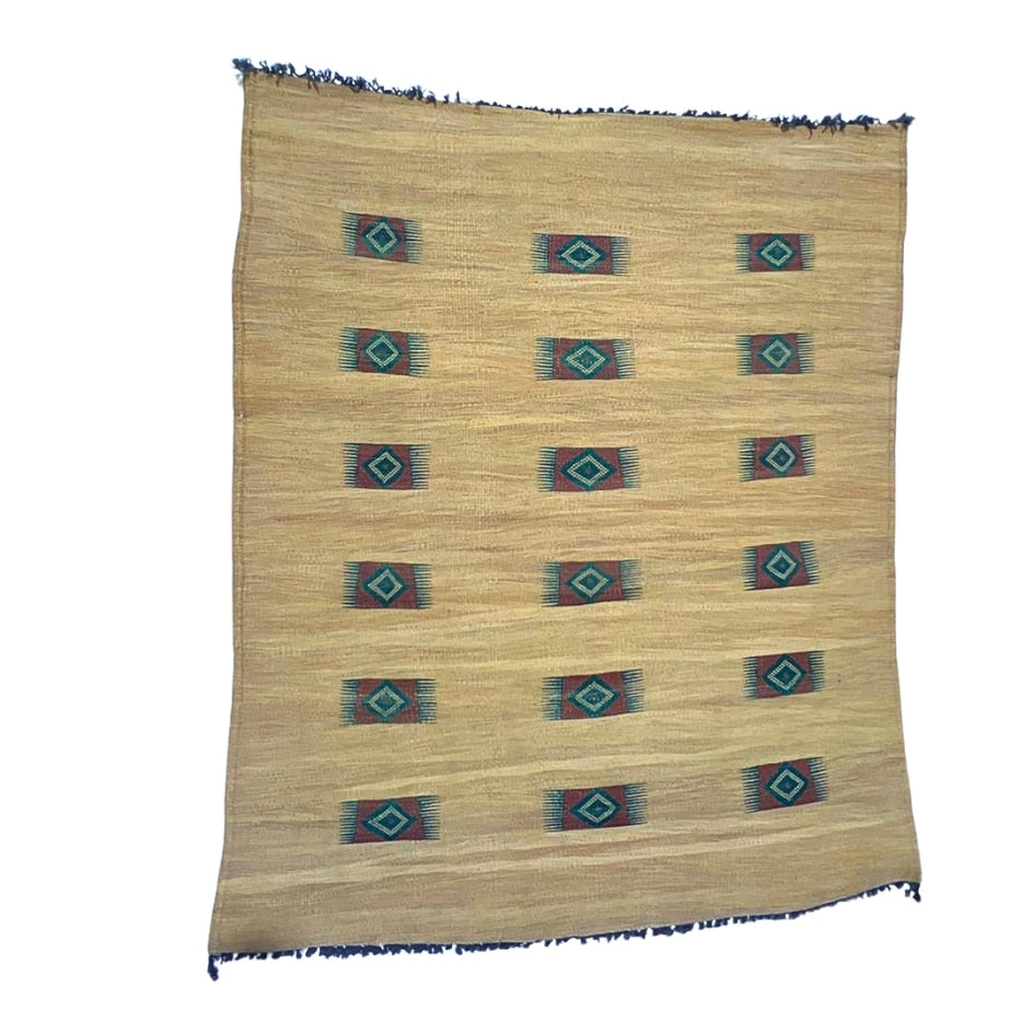 Tapis Traditionnel Écologique avec Motifs Géométriques - artisanat Tunisien fait main | ILEYCOM